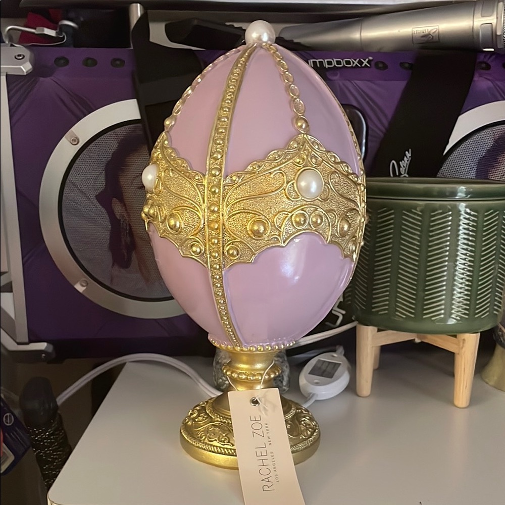 Rachel Zoe Purple and Gold Decorative Egg